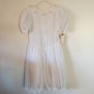 Vintage Sabrina Girls White Formal Dress Size 12